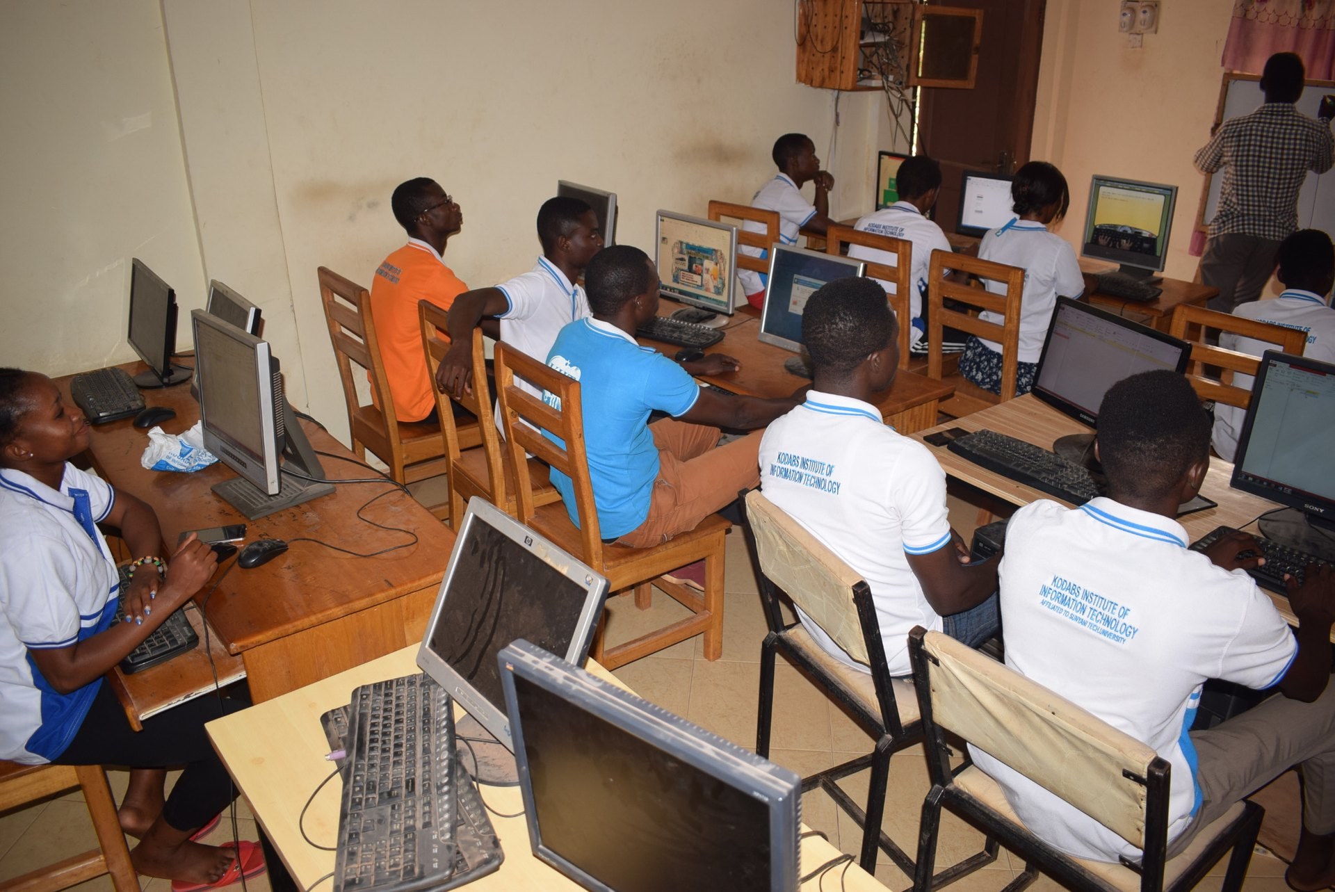 KIIT students learning in a computer classroom